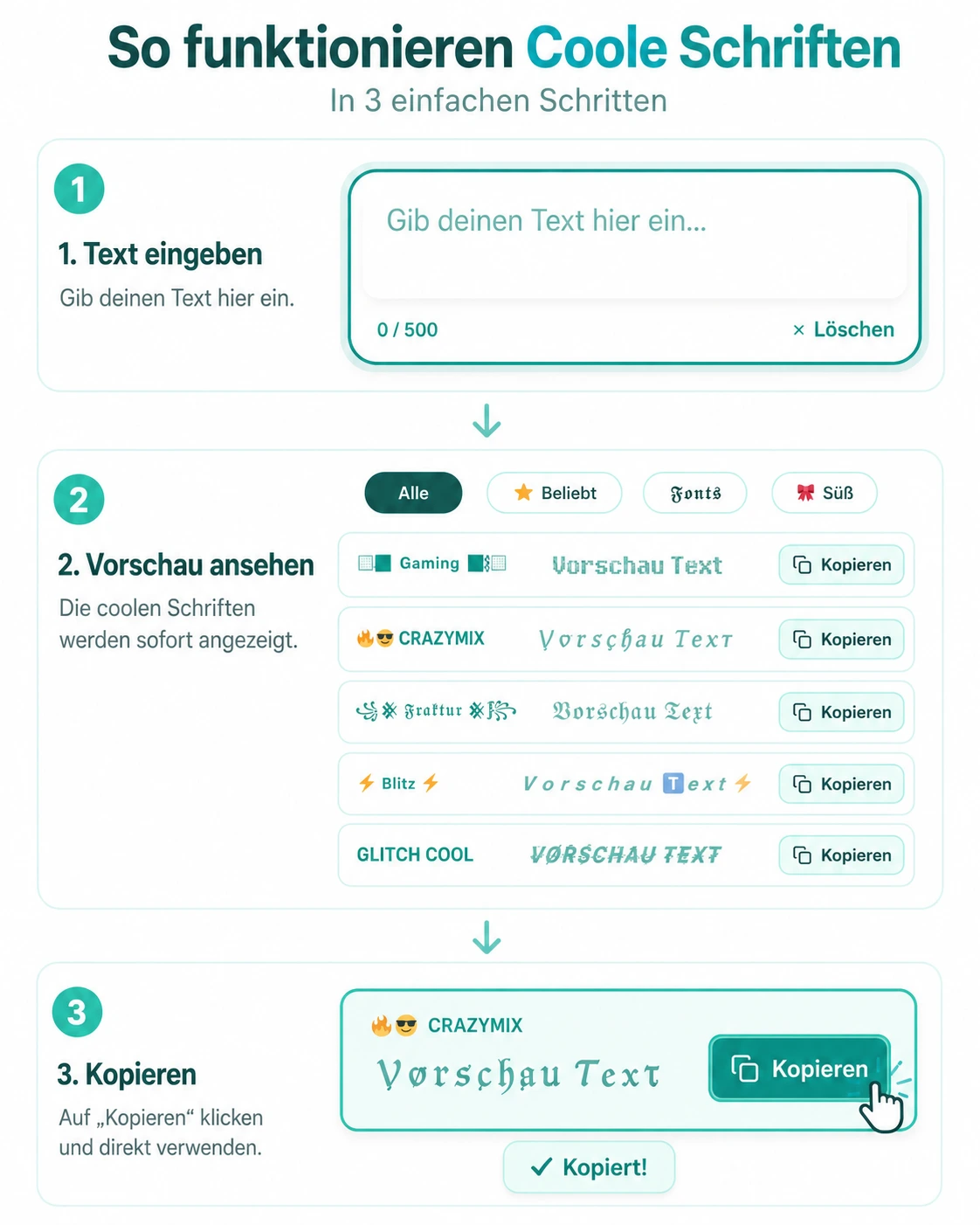 Coole Schrift Generator Anleitung